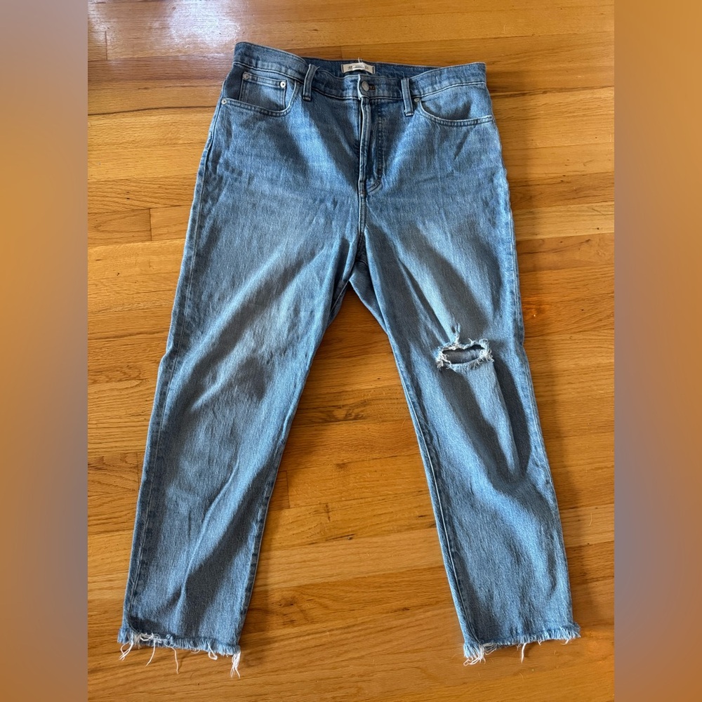 Madewell Perfect Vintage Crop Jeans, distressed